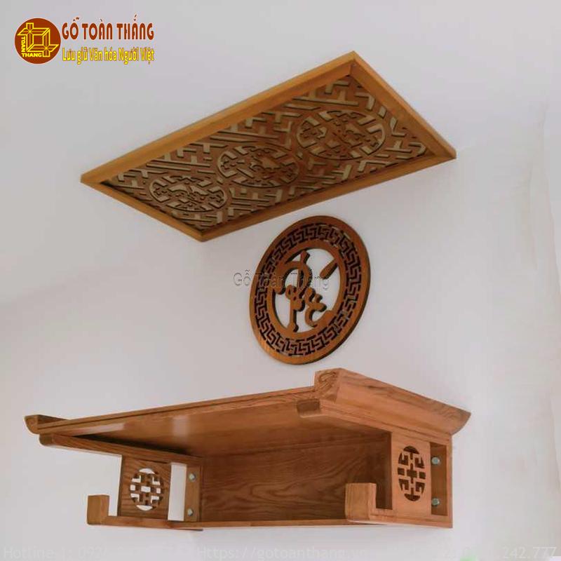 Trang thờ treo tường gỗ Sồi 88x48cm TT-16 1 Trang thờ treo tường gỗ Sồi 88x48cm TT-16