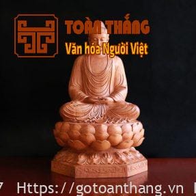 Tượng Phật Bổn Sư bằng gỗ cao 40cm - TBS03