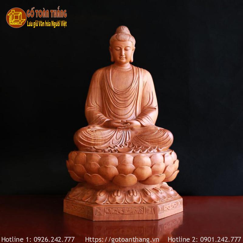 Tượng Phật Bổn Sư bằng gỗ cao 40cm - TBS03 1 Tượng Phật Bổn Sư bằng gỗ cao 40cm - TBS03