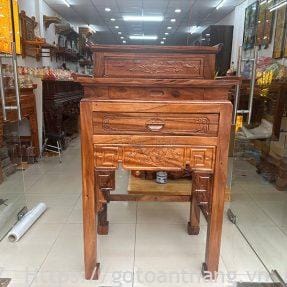 Bàn thờ 2 tầng gỗ Me Tây 127cm B2T-MT04