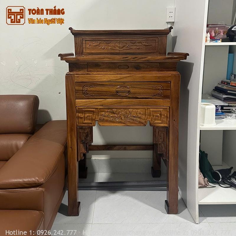 Bàn thờ 2 tầng gỗ Me Tây 88cm B2T-MT02 1 Bàn thờ 2 tầng gỗ Me Tây 88cm B2T-MT02