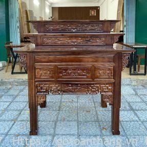 Bàn thờ 3 tầng gỗ Me Tây 154cm B3T-MT01