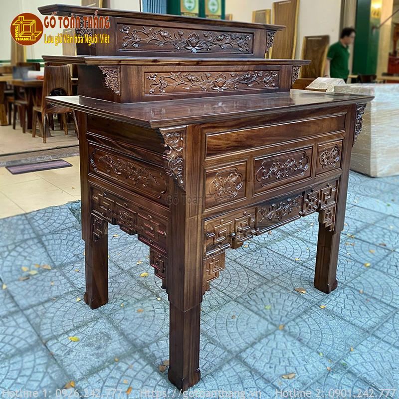 Bàn thờ 3 tầng gỗ Me Tây 154cm B3T-MT01 2 Bàn thờ 3 tầng gỗ Me Tây 154cm B3T-MT01 - Ảnh 2