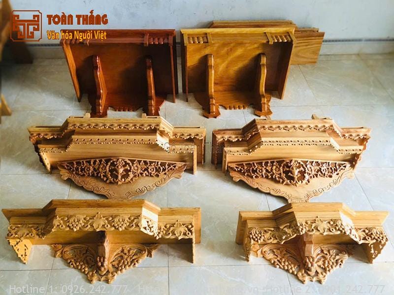 Kích thước bàn thờ treo tường đẹp mẫu 08