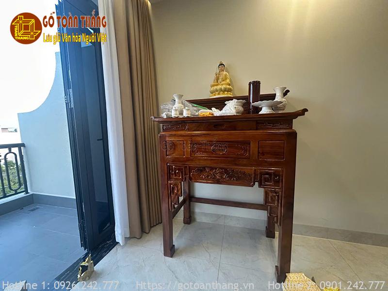Bàn thờ 2 tầng gỗ Me Tây 107cm B2T-MT03 1 Bàn thờ 2 tầng gỗ Me Tây 107cm B2T-MT03
