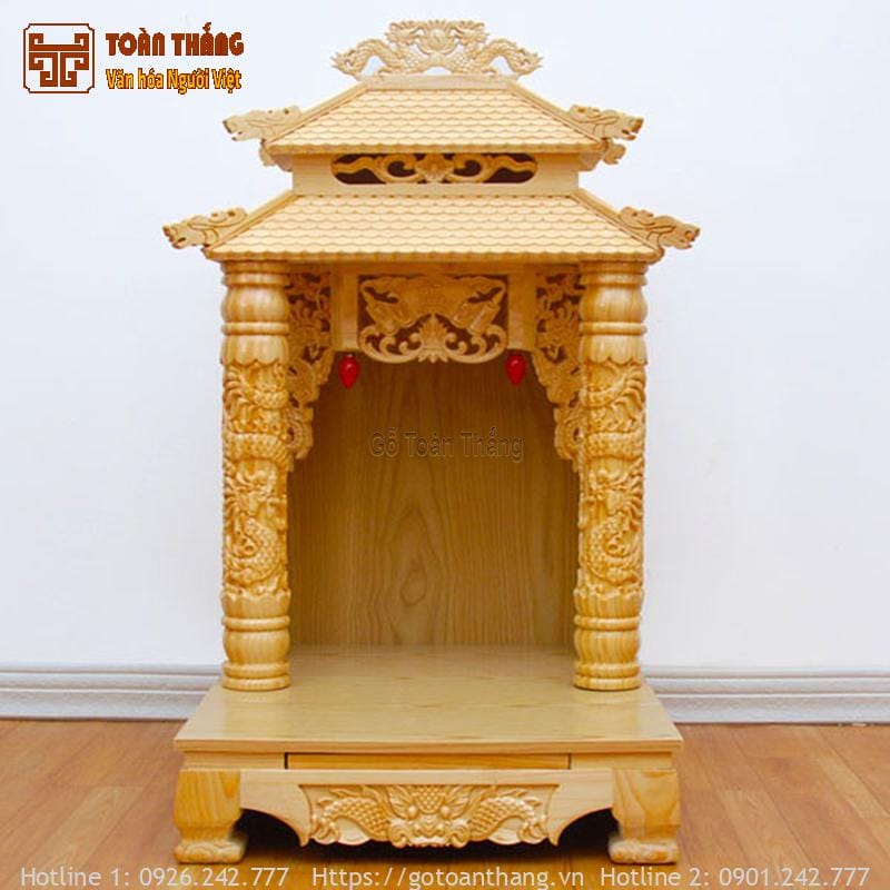Bộ bàn thờ Thần Tài gỗ Pơ Mu TTP-01 2 Bộ bàn thờ Thần Tài gỗ Pơ Mu TTP-01 - Ảnh 2