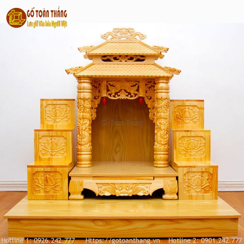 Bộ bàn thờ Thần Tài gỗ Pơ Mu TTP-01 1 Bộ bàn thờ Thần Tài gỗ Pơ Mu TTP-01