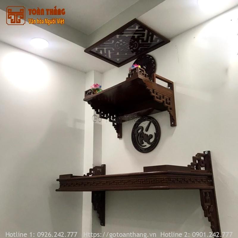 Top 10+ Mẫu Bàn thờ treo tường 2 tầng hiện đại, tiện lợi 23 Mẫu Bàn thờ treo tường 2 tầng 02