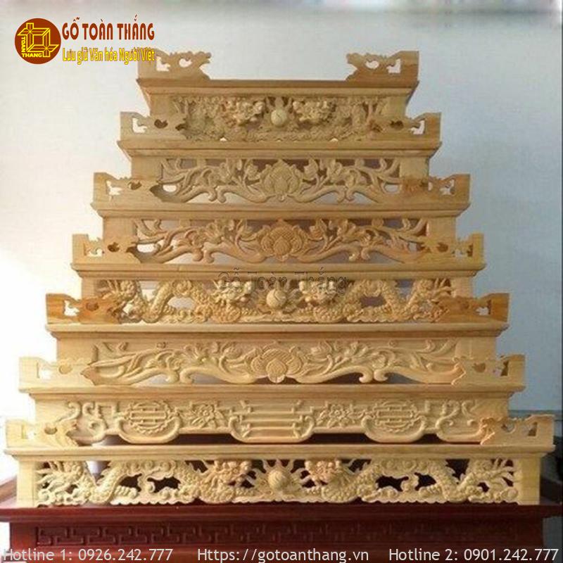 Trang thờ treo tường rồng chầu gỗ Pơ Mu TT-18 3 Trang thờ treo tường rồng chầu gỗ Pơ Mu TT-18 - Ảnh 3