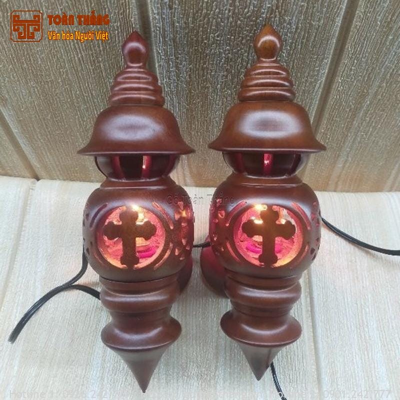 Đèn thờ gỗ Công Giáo treo tường ĐCG-06 1 Đèn thờ gỗ Công Giáo treo tường ĐCG-06