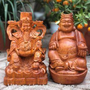 Thần Tài Thổ Địa gỗ Hương 12in TTTĐ-02