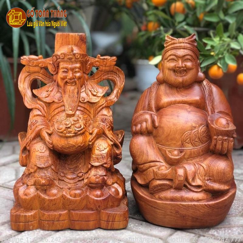 Thần Tài Thổ Địa gỗ Hương 12in TTTĐ-02 1 Thần Tài Thổ Địa gỗ Hương 12in TTTĐ-02