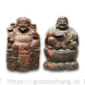 Thần Tài Thổ Địa gỗ trắc 10in TTTĐ-05