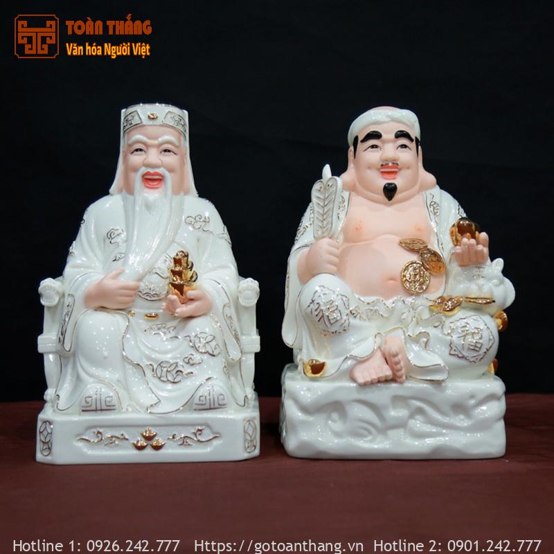 Tượng thờ Thần Tài Thổ Địa bằng men sứ Đức Hóa nhập khẩu