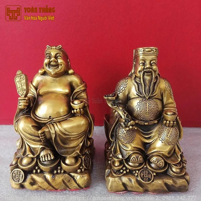 Tượng thần tài thổ địa bằng đồng là vật phẩm phong thủy được chế tác từ chất liệu đồng cao cấp