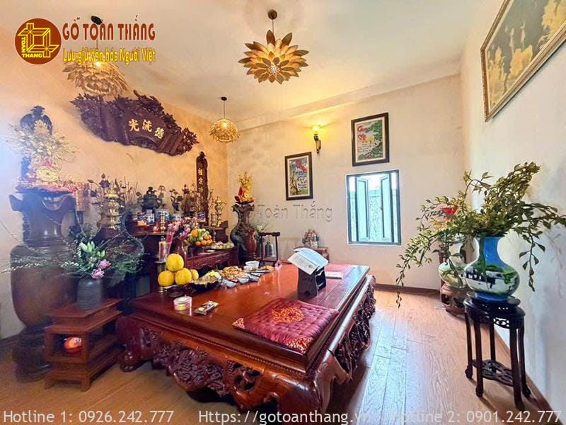 Bàn thờ Gia Tiên ngày Tết đẹp mẫu 13