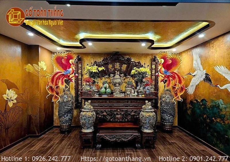 Bàn thờ Gia Tiên ngày Tết đẹp mẫu 12