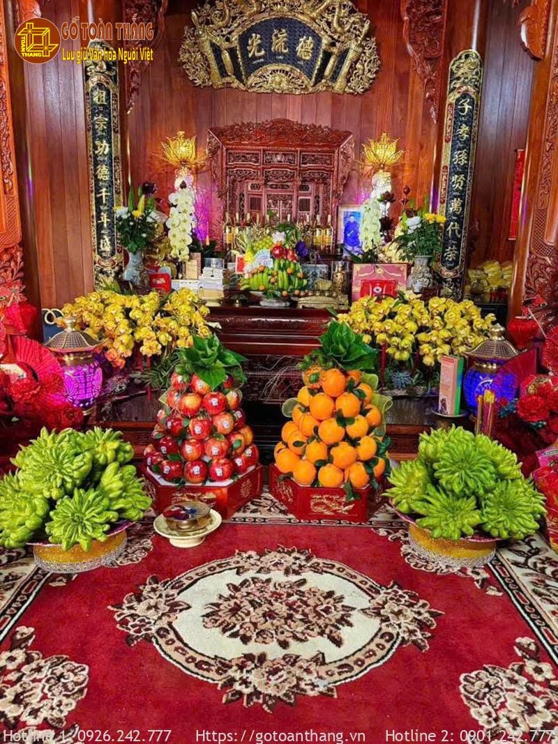 Bàn thờ Gia Tiên ngày Tết đẹp mẫu 11