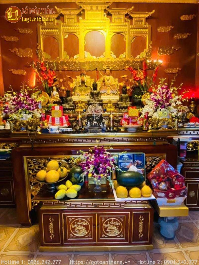 Bàn thờ Gia Tiên ngày Tết đẹp mẫu 22