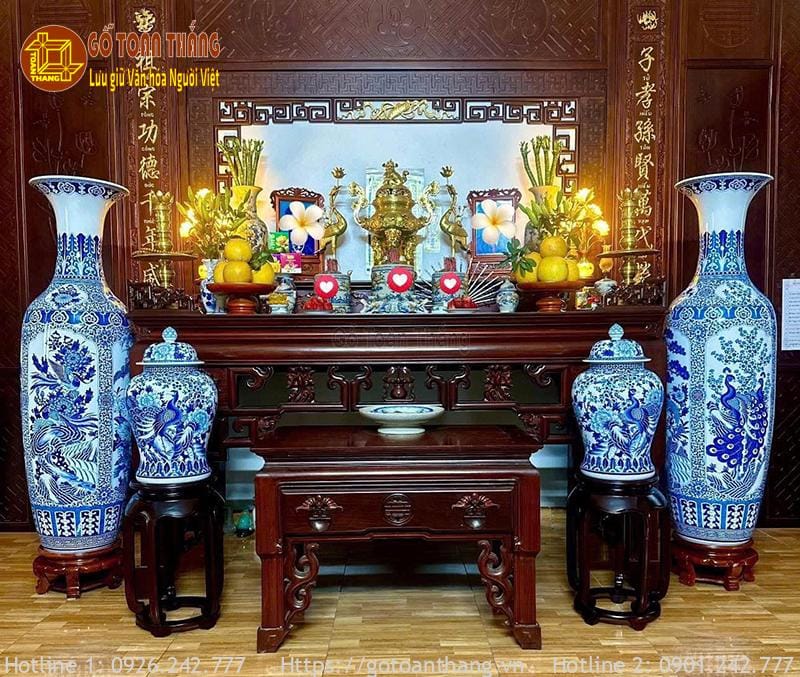 Bàn thờ Gia Tiên ngày Tết đẹp mẫu 05