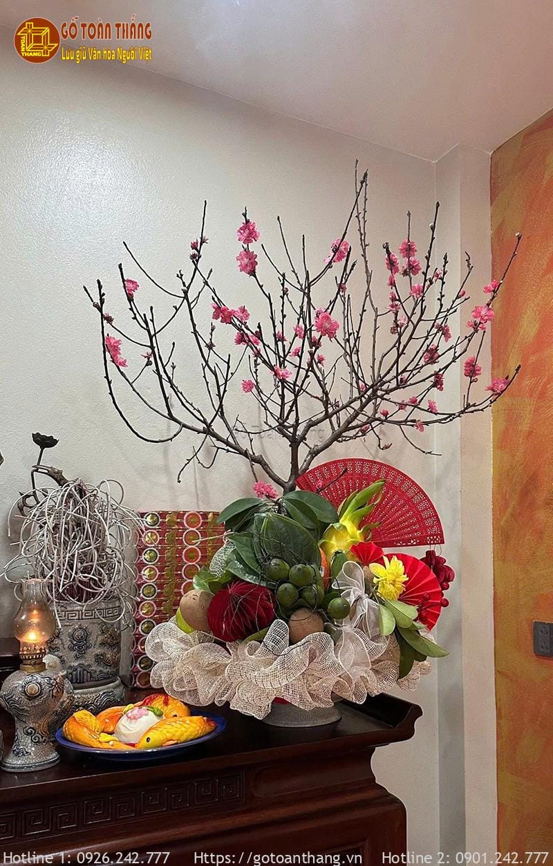 Miền Bắc thì hoa đào tết là không thể thiếu