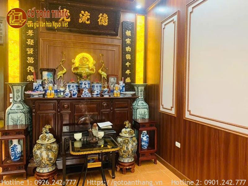 Bàn thờ Gia Tiên ngày Tết đẹp mẫu 20