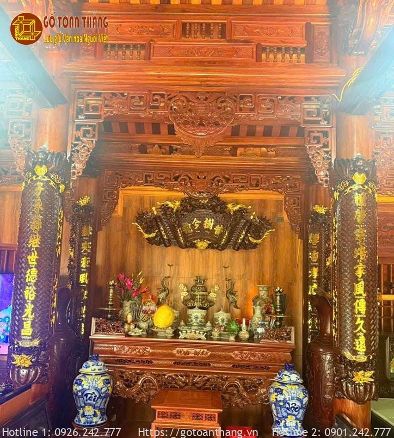 Bàn thờ Gia Tiên ngày Tết đẹp mẫu 17