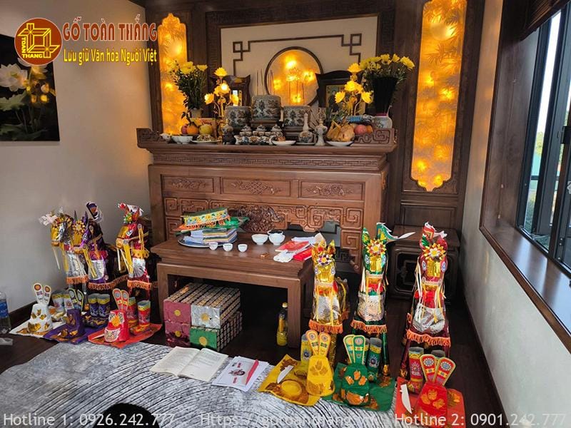 Bàn thờ Gia Tiên ngày Tết đẹp mẫu 16