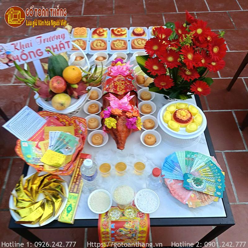 Mâm cúng khai trương đầy đủ, ai cũng tự làm được 17 mam cung khai truong 7